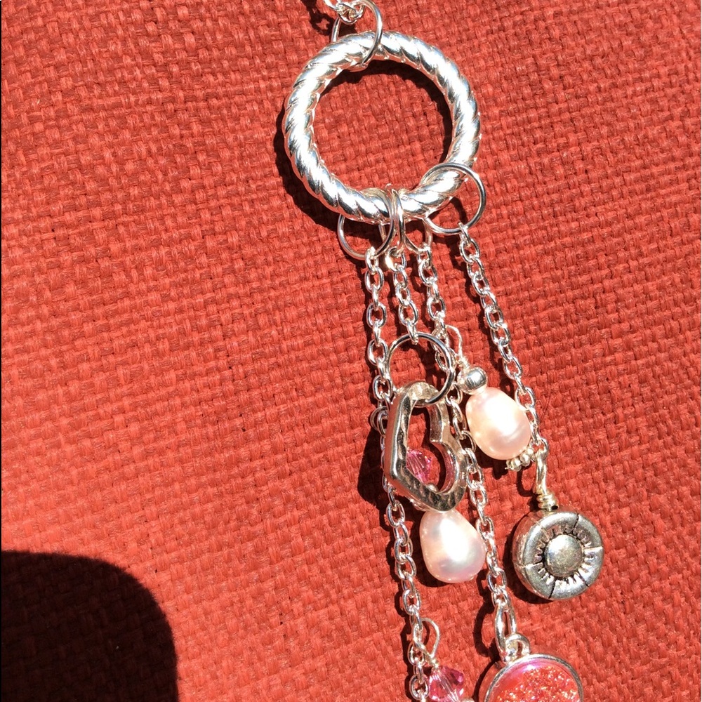 Boutique: Bling necklace, freshwater pearls, pink - Picture 9 of 9